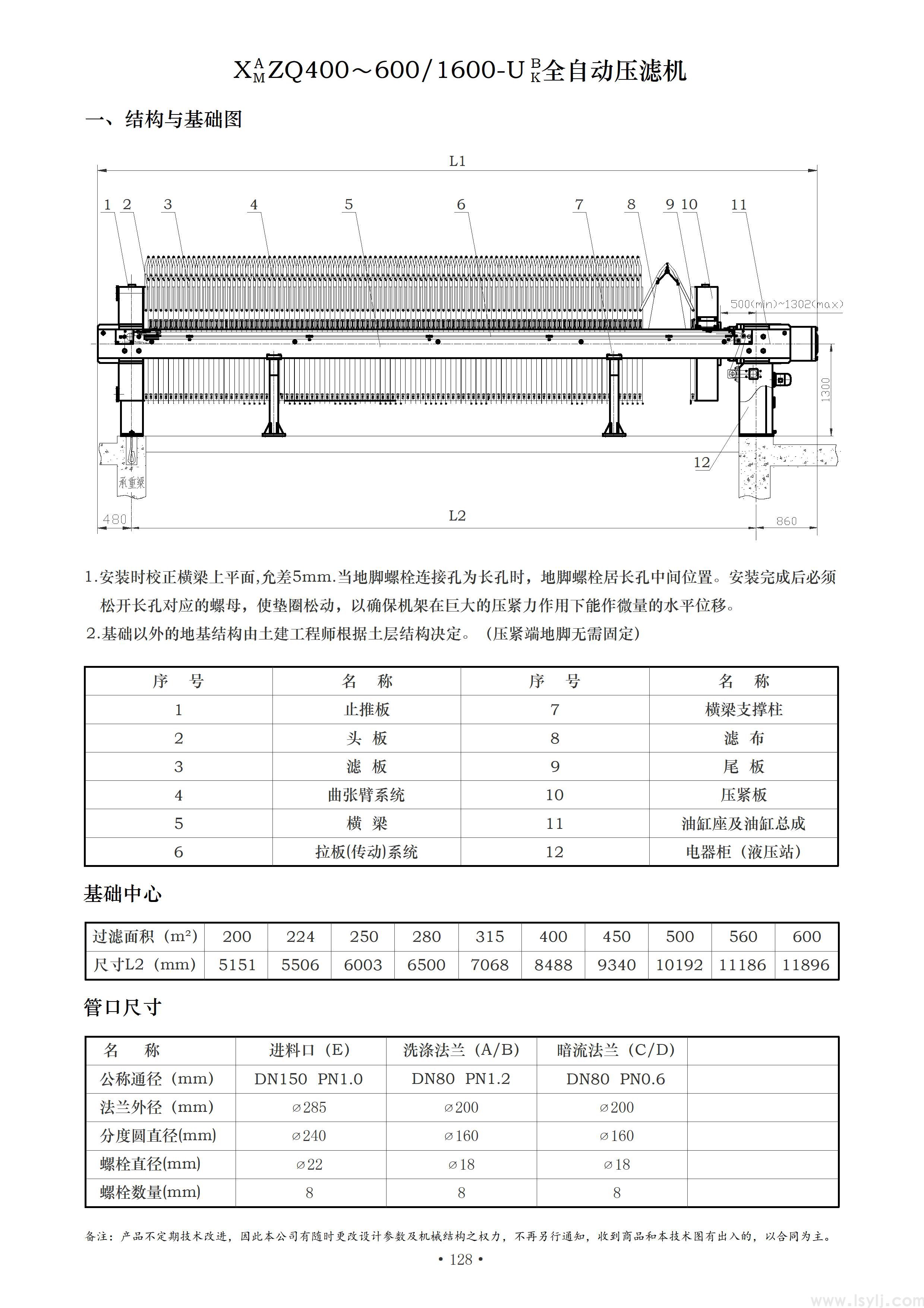 XY/Z(G)1600自动保压型压滤机(图1)