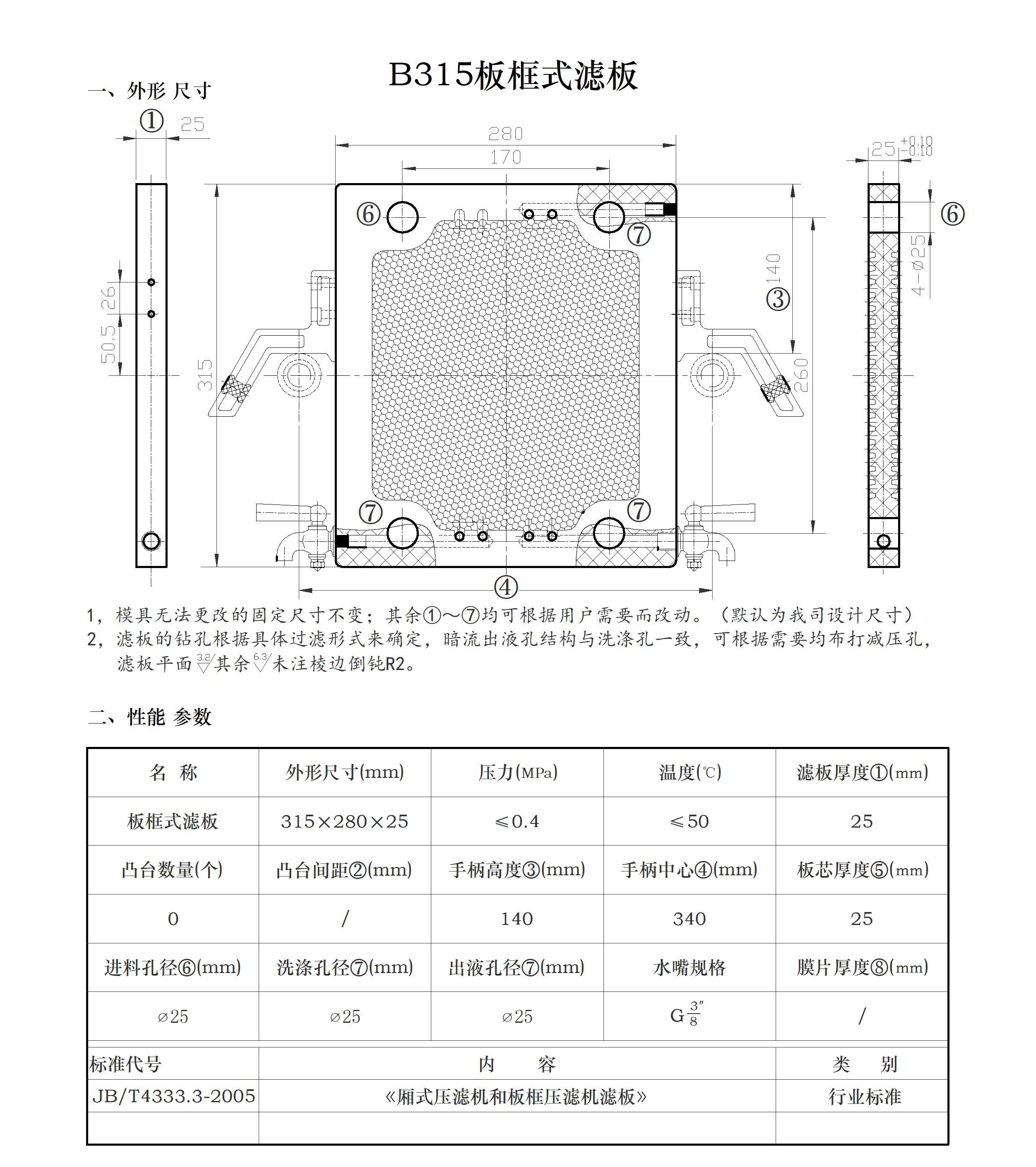 压滤机各种规格的滤板尺寸(图2)
